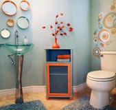 Cuarto de baño moderno de moda fotografía de archivo Cuarto de baño moderno de moda fotografía de archivo