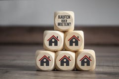 Cubes dice with buy or rent and house icons stock photo Cubes dice with buy or rent and house icons stock photo