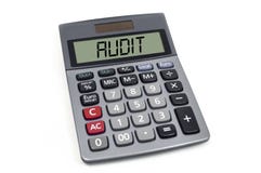Cubes dice, paperwork and calculator with audit royalty free stock image Cubes dice, paperwork and calculator with audit royalty free stock image