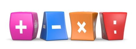 Cubi divertenti degli operatori di per la matematica royalty illustrazione gratis Cubi divertenti degli operatori di per la matematica royalty illustrazione gratis