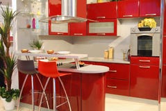 Cucina rossa immagini stock libere da diritti Cucina rossa immagini stock libere da diritti