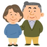 The image of a Cuddling senior couple stock illustration The image of a Cuddling senior couple stock illustration