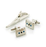 Cuff Links And A Tie-pin Isolated Royalty Free Stock Photos