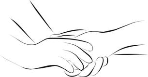 Lleve A Cabo La Mano Con Cuidado Paliativo Stock de ilustración