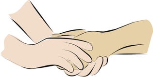 Lleve A Cabo La Mano Con Cuidado Paliativo Stock de ilustración