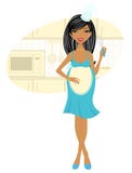Cuisson de femme enceinte d'African-american illustration libre de droits Cuisson de femme enceinte d'African-american illustration libre de droits