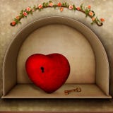 Cuore con il tasto Immagini Stock Cuore con il tasto Immagini Stock