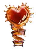 Cuore dalla spruzzata della cola con le bolle isolate su bianco illustrazione di stock Cuore dalla spruzzata della cola con le bolle isolate su bianco illustrazione di stock
