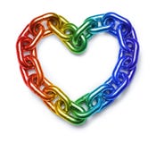Cuore della catena dell'arcobaleno di LGBT fotografia stock libera da diritti Cuore della catena dell'arcobaleno di LGBT fotografia stock libera da diritti