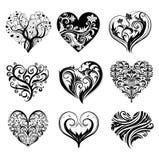 Cuori del tatuaggio illustrazione vettoriale Cuori del tatuaggio illustrazione vettoriale