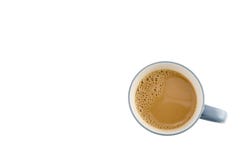 Cup of coffee with foam isolated on white background all top view Stock Photos Cup of coffee with foam isolated on white background all top view Stock Photos