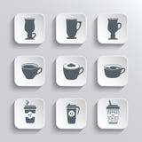 Cup of coffee web icons set in black and white royalty free illustration Cup of coffee web icons set in black and white royalty free illustration