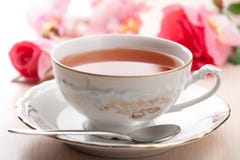 Cup Of Tea And Roses Royalty Free Stock Photos Cup Of Tea And Roses Royalty Free Stock Photos