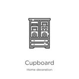 cupboard icon vector from home decoration collection. Thin line cupboard outline icon vector illustration. Outline, thin line vector illustration cupboard icon vector from home decoration collection. Thin line cupboard outline icon vector illustration. Outline, thin line vector illustration