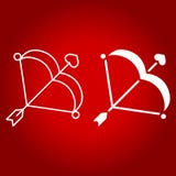 Cupid bow with arrow line and glyph icon Stock Image Cupid bow with arrow line and glyph icon Stock Image