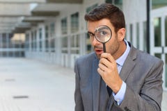 Curious man discovering something amazing royalty free stock photo Curious man discovering something amazing royalty free stock photo