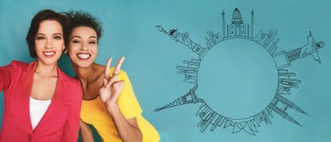 Curso com conceito dos amigos imagens de stock Curso com conceito dos amigos imagens de stock