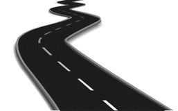 Curved Road Bridge. Vector Royalty Free Stock Images Curved Road Bridge. Vector Royalty Free Stock Images