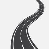 Curved road with white markings. illustration vector illustration Curved road with white markings. illustration vector illustration