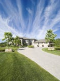 Custom Home With A Dramatic Sky Royalty Free Stock Photography Custom Home With A Dramatic Sky Royalty Free Stock Photography