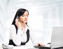 Customer Support Operator Working In A Call Center Office Stock Photo Customer Support Operator Working In A Call Center Office Stock Photo