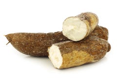 Cut cassava root