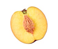Cut Peach Fruits Isolated Royalty Free Stock Photos