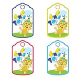 Cute birthday gift tags vector cartoon with cute cat brings balloons suitable for birthday tags design vector illustration Cute birthday gift tags vector cartoon with cute cat brings balloons suitable for birthday tags design vector illustration