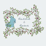 Cute Bonnie. Winter hare in flowers royalty free illustration Cute Bonnie. Winter hare in flowers royalty free illustration