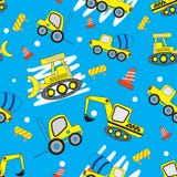 Cute car cartoon seamless pattern with blue background royalty free illustration Cute car cartoon seamless pattern with blue background royalty free illustration