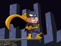 Cute Cartoon Batman Masked Superhero Royalty Free Stock Photos