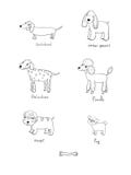 Cute cartoon dogs of various breeds stock illustration Cute cartoon dogs of various breeds stock illustration