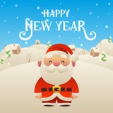 Cute cartoon Santa Claus character Happy New Year background. Cute cartoon Santa Claus character Merry Christmas and Happy New Year background vector stock illustration Cute cartoon Santa Claus character Happy New Year background. Cute cartoon Santa Claus character Merry Christmas and Happy New Year background vector stock illustration