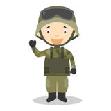 Cute Cartoon Army Officer stock vector. Image of honor - 9624433