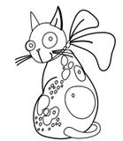 Download Coloring Page Outline Of Cartoon Fluffy Cat. Coloring Book ...