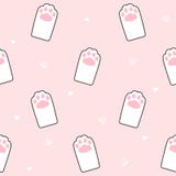 Cute cat hand footprint Seamless Pattern Background vector illustration Cute cat hand footprint Seamless Pattern Background vector illustration