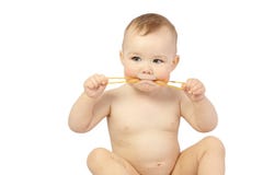 Cute child tests amber necklaces stock photography Cute child tests amber necklaces stock photography