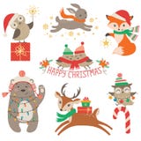 Cute Christmas animals vector illustration Cute Christmas animals vector illustration