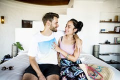 A cute couple on a vacation stock photos A cute couple on a vacation stock photos