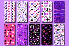 10 Cute different seamless patterns . Wavy lines, squares, swirl, circles, brush strokes, triangles and stars. Endless tex. Ture can be used for printing onto stock illustration 10 Cute different seamless patterns . Wavy lines, squares, swirl, circles, brush strokes, triangles and stars. Endless tex. Ture can be used for printing onto stock illustration