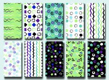 10 Cute different seamless patterns . Wavy lines, squares, swirl, circles, brush strokes, triangles and stars. Endless tex. Ture can be used for printing onto royalty free illustration 10 Cute different seamless patterns . Wavy lines, squares, swirl, circles, brush strokes, triangles and stars. Endless tex. Ture can be used for printing onto royalty free illustration