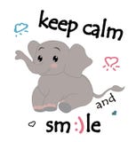 Cute elephant carton.childish print for card,t shirt,fabric stock illustration Cute elephant carton.childish print for card,t shirt,fabric stock illustration