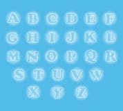 Cute English alphabet set in glowing bubble Stock Image Cute English alphabet set in glowing bubble Stock Image
