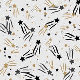 Cute festive background with gold stars. Holiday seamless pattern. Christmas star. Ornament for gift wrapping paper, fabric, cloth stock illustration Cute festive background with gold stars. Holiday seamless pattern. Christmas star. Ornament for gift wrapping paper, fabric, cloth stock illustration