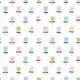 Cute Floral Vector Pattern. Infantile Style Design. White Background. vector illustration Cute Floral Vector Pattern. Infantile Style Design. White Background. vector illustration