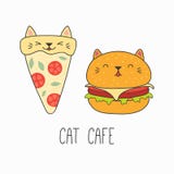 Cute food with cat ears stock illustration Cute food with cat ears stock illustration