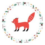 Cute Fox. Vector illustrtion. Minimalistic design, children s picture. royalty free illustration Cute Fox. Vector illustrtion. Minimalistic design, children s picture. royalty free illustration