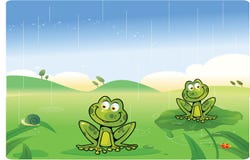 Cute frogs cartoon with background Royalty Free Illustration Cute frogs cartoon with background Royalty Free Illustration
