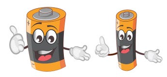 Cute and funny battery character cartoon.vector illustration. vector illustration Cute and funny battery character cartoon.vector illustration. vector illustration