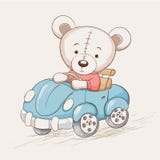 Cute funny bear drive a car royalty free illustration Cute funny bear drive a car royalty free illustration